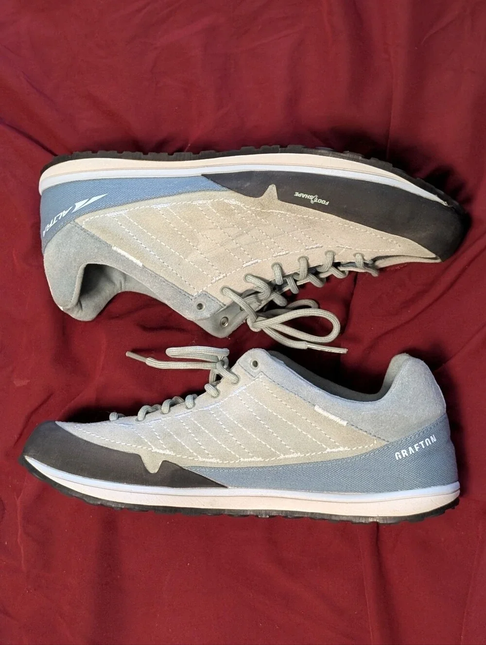Altra Women's Suede Sneakers in Light Gray with Black Toe